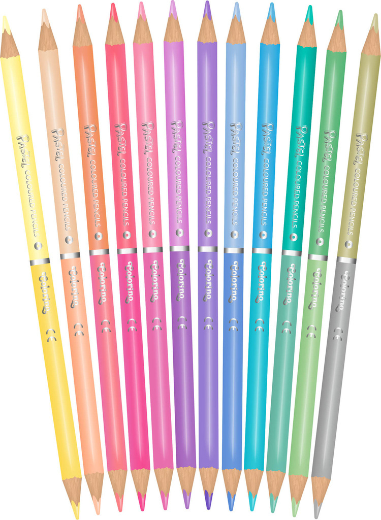 Pastelky trojhranné Colorino PASTEL - oboustranné / 24 barev