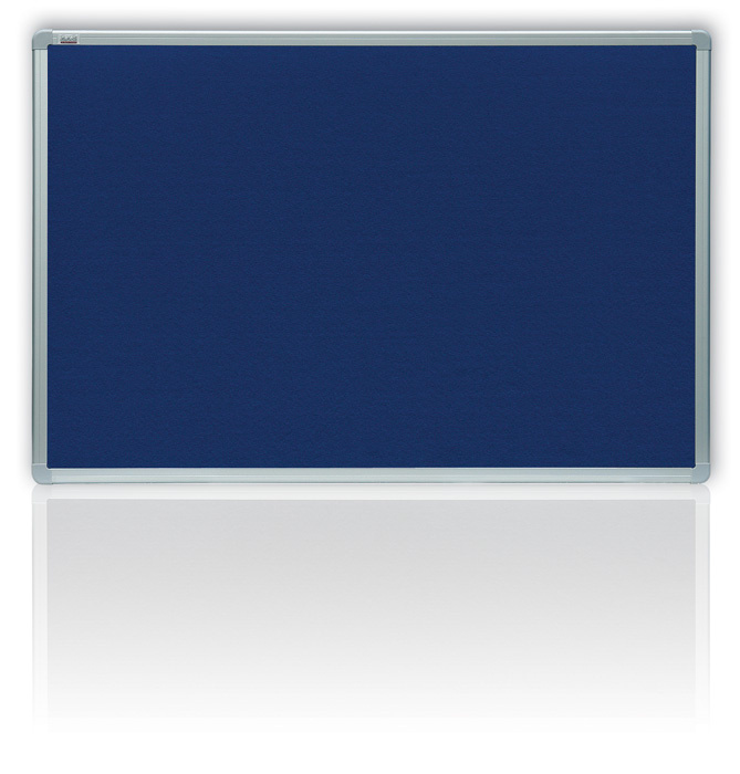 Tabule filcová v hliníkovém rámu - 100 x 150 cm / modrá