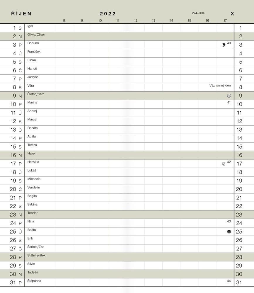 Diář kapesní - měsíční / PASTELINI / růžová