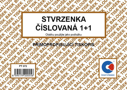 Baloušek stvrzenka číslovaná - A6 / 50 listů / NCR / PT072