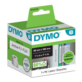 Štítky pro DYMO LabelWritter - 38 x 190 mm / na pořadače papírové / 1 x 110 ks