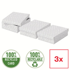 Krabice úložná Esselte - M / bílá / 360 x 265 x 100 mm / 3 ks