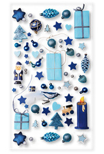 Vánoční dárkové sáčky transparentní - modrá