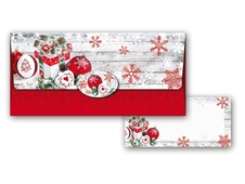 Vánoční obálka na peníze - červeno-bílá