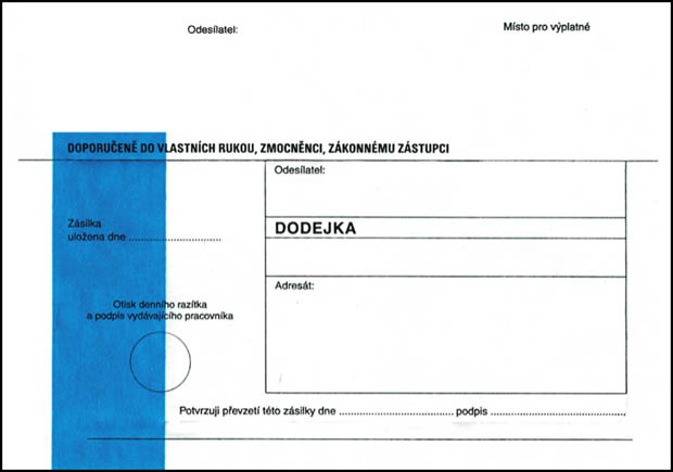 Obálky B6 s dodejkou, vytrhovací okénko - s modrým pruhem / 1000 ks