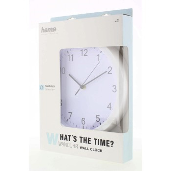 Nástěnné hodiny Hama Elba bílé / tichý chod / průměr 25 cm