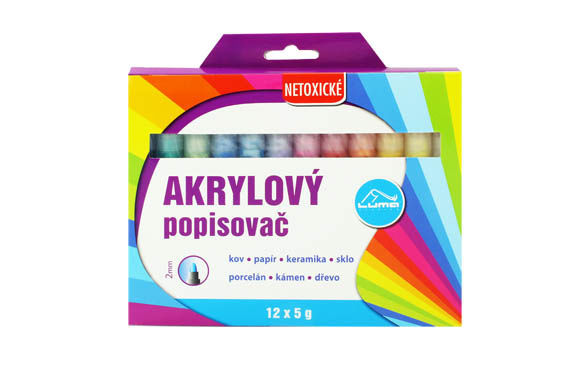 Akrylové popisovače LUMA / 12 barev
