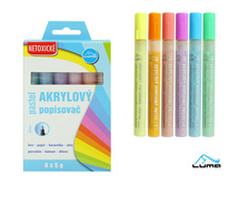 Akrylové popisovače LUMA - 6 barev / pastelové