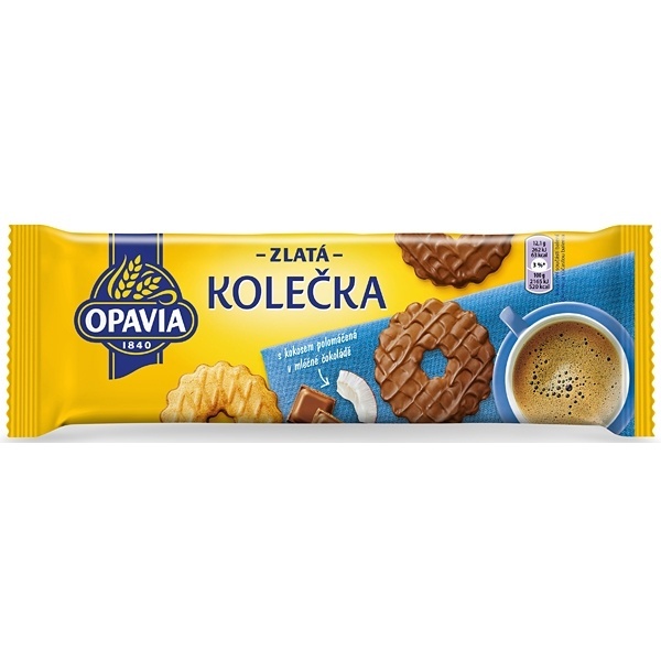 Opavia Zlaté Kolečka s kokosem polomáčené sušenky 146g