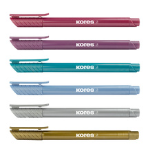 Popisovač Kores K-Brush - metalické barvy / sada 6 ks