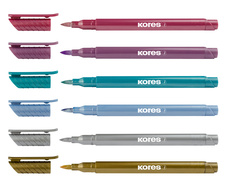 Popisovač Kores K-Brush - metalické barvy / sada 6 ks