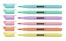 Popisovače Kores K-Brush - pastelové barvy / 6 ks