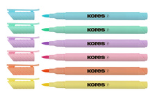 Popisovač Kores K-Brush - pastelové barvy / sada 6 ks