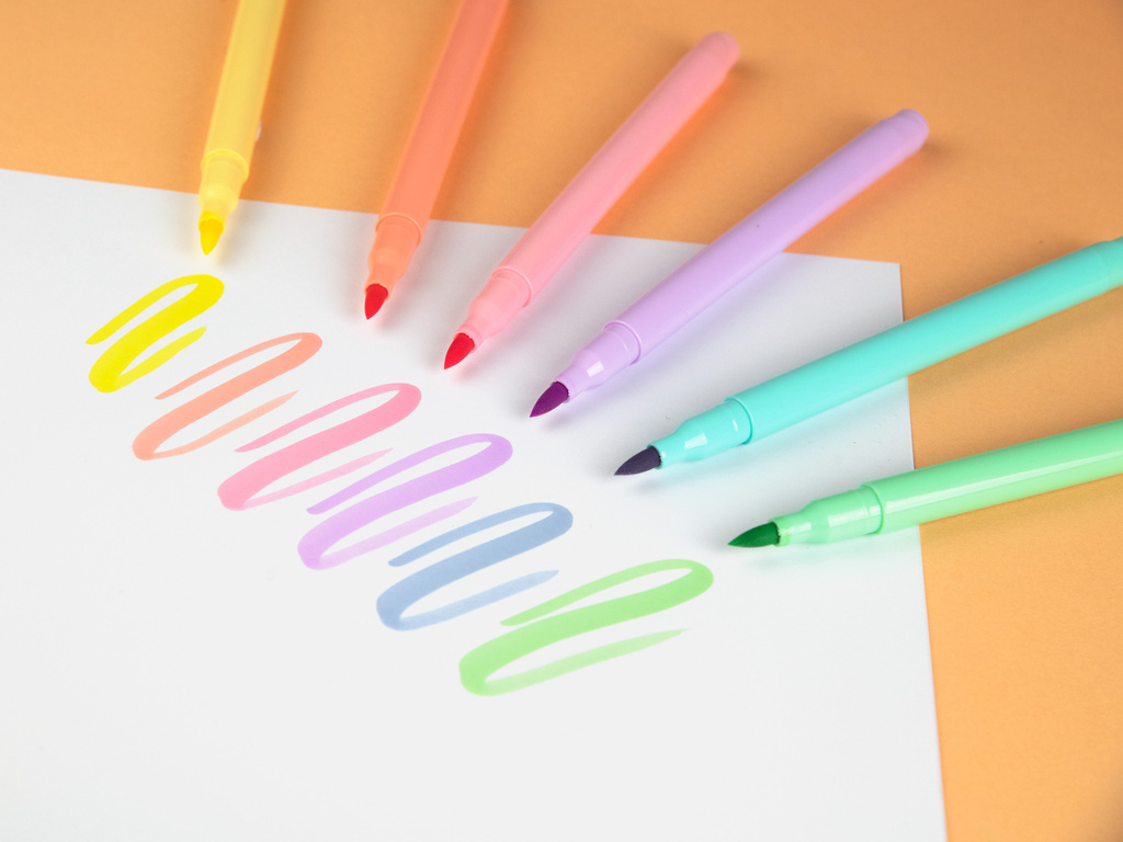 Popisovač Kores K-Brush - pastelové barvy / sada 6 ks