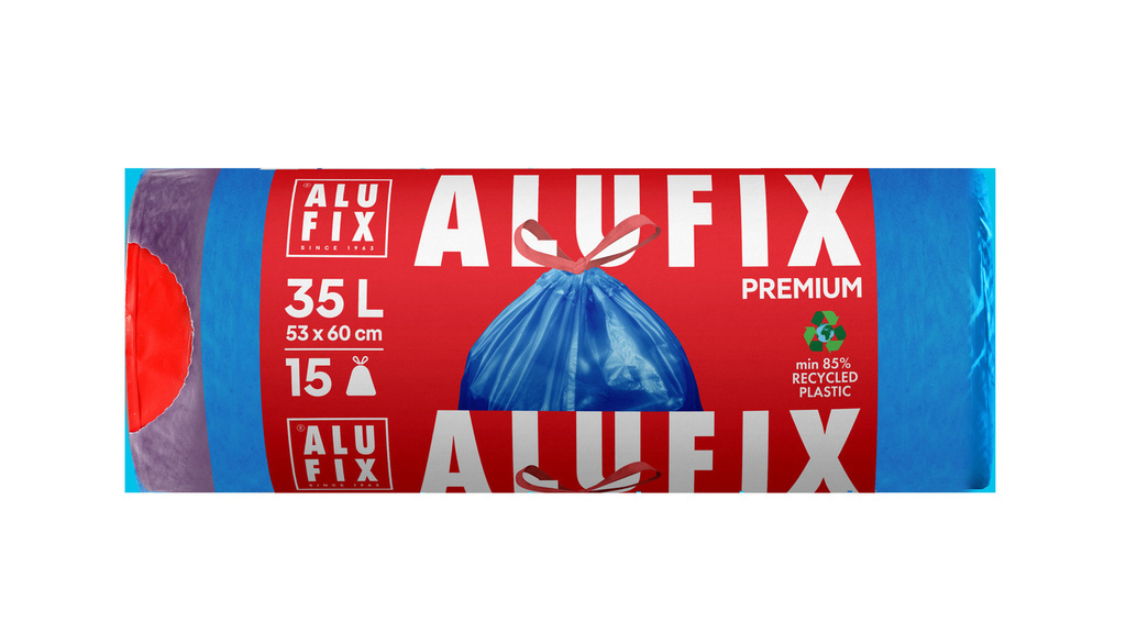 Pytle do košů Alufix Premium stahovací 60x50 cm 35 l 15 ks modré
