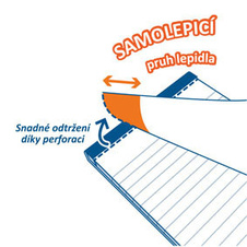 Samolepicí bločky Stick´n by Hopax - 254 x 178 mm / linka / 50 listů / žlutá