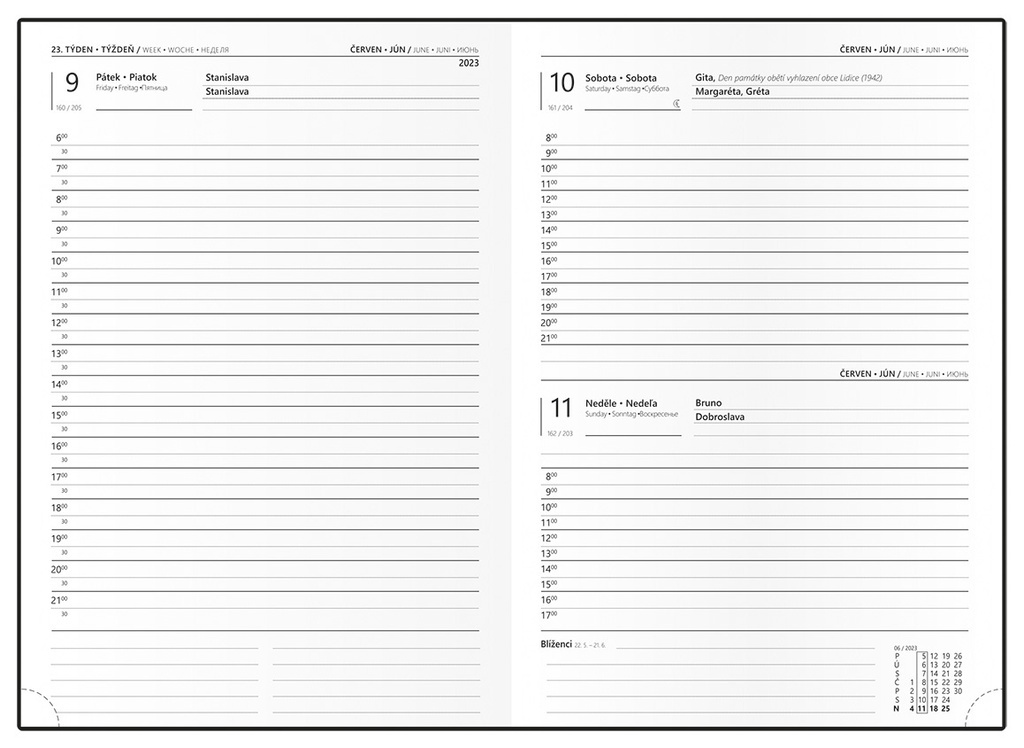 Diář LAMINO SPIRÁLA - denní A5 / květy