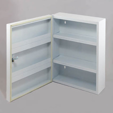 Lékárnička kovová nástěnná -  bílá / 45 x 35 x 15 cm / prázdná