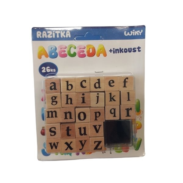 Razítka Abeceda / 26 ks + inkoust / 2 motivy
