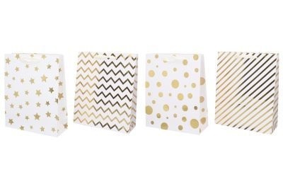 Dárková taška M / zlatobílý mix