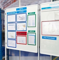 Magnetický informační rámeček LEAN A5/A4 - 230 x 75 mm / červená / 10 ks