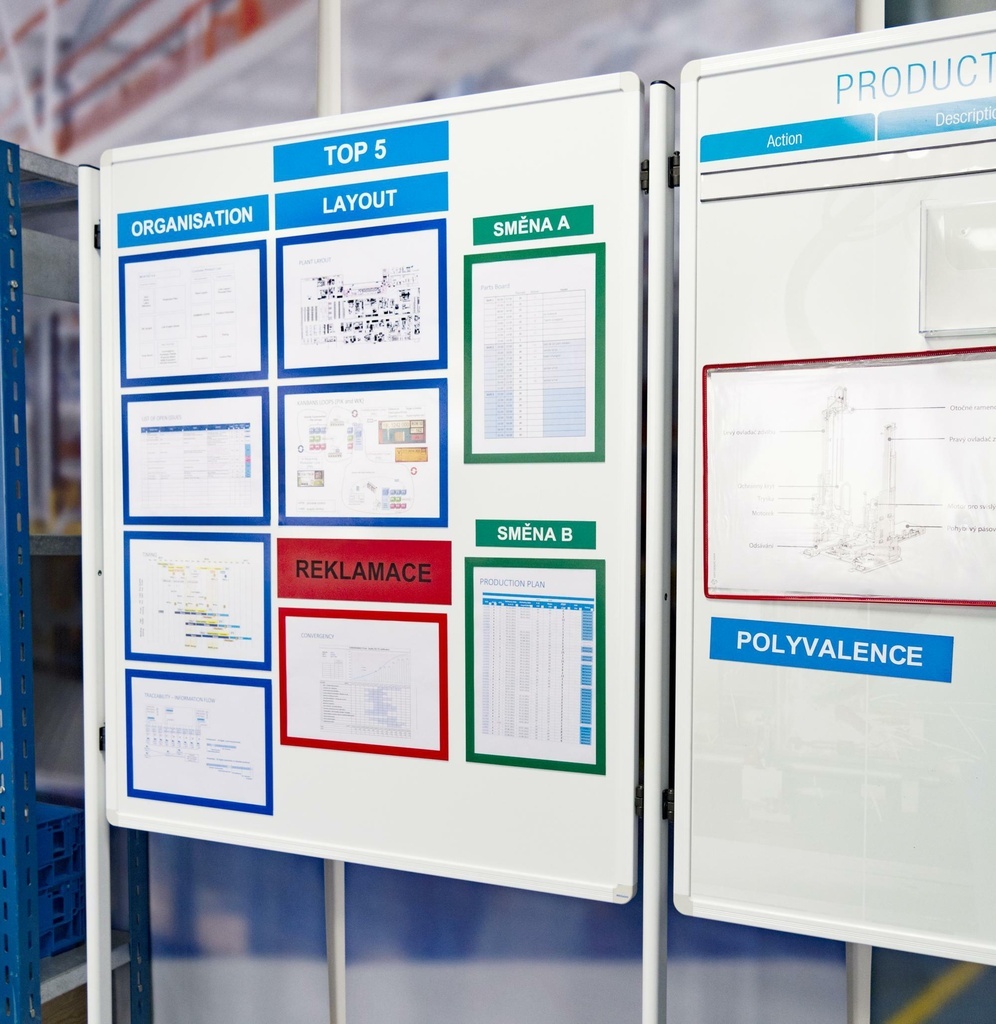 Magnetický informační rámeček LEAN A4/A3 - 317 x 75 mm / červená / 10 ks