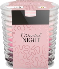Vonná svíčka tříbarevná / vroubkované sklo -  Oriental night