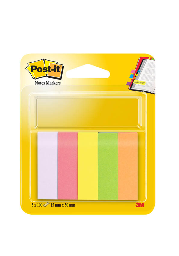 Samolepicí bločky Post-it značkovací - 15 mm x 50 mm / 5 x 100 lístků