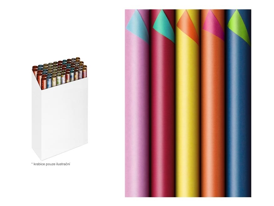 Vánoční balicí papír - dvoubarevný / 70 x 200 cm / mix barev