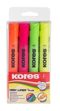 Zvýrazňovač Kores High Liner PLUS / sada 4 ks