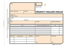 Optys 1081 příjmový pokladní doklad číslovaný 2 x 50 listů NCR A6