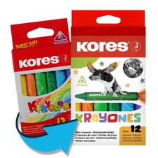 Voskové pastelky trojhranné Kores Kraynones - 12 barev
