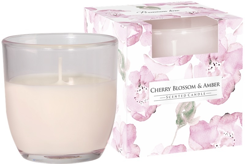 Vonná svíčka - sklo / Cherry blossom & Amber