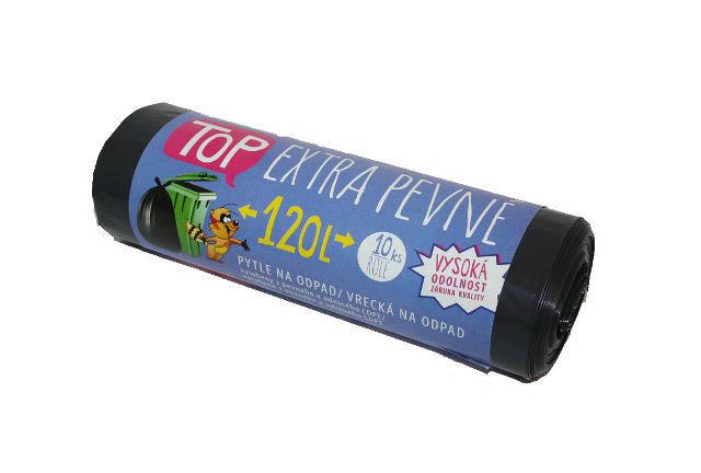 Pytle do koše Vipor Top - 70x110 cm / 120 l / 35 my / 10 ks / černá / extra pevné