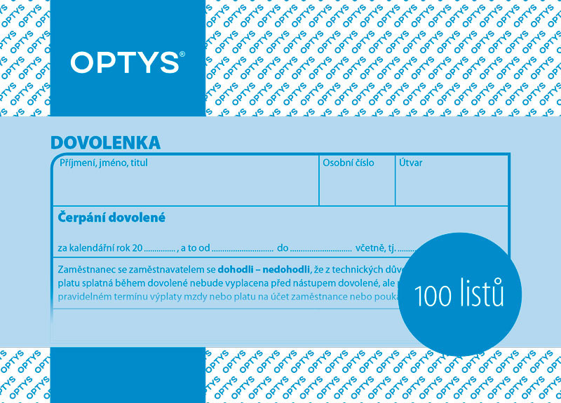 Optys 1146 dovolenka 100 listů A6