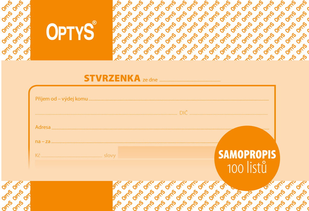 Optys 1080 stvrzenka NCR 100 listů A6