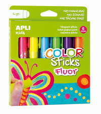 Temperové barvy APLI suché - 6 ks / neonové barvy