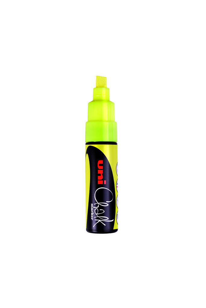 Popisovač křídový UNI Chalk Marker PWE-8K / fluo žlutá