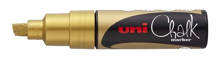 Popisovač křídový UNI Chalk Marker PWE-8K / zlatá
