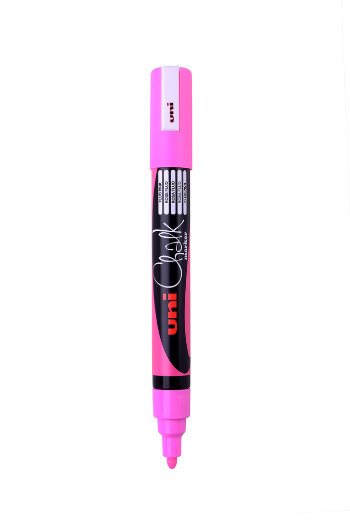 Popisovač křídový UNI Chalk Marker PWE-5M / fluo růžová