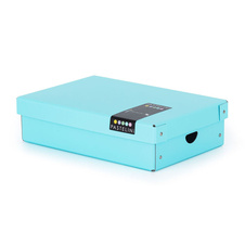 Krabice úložná lamino PASTELINI - modrá / 35,5 x 24 x 9 cm