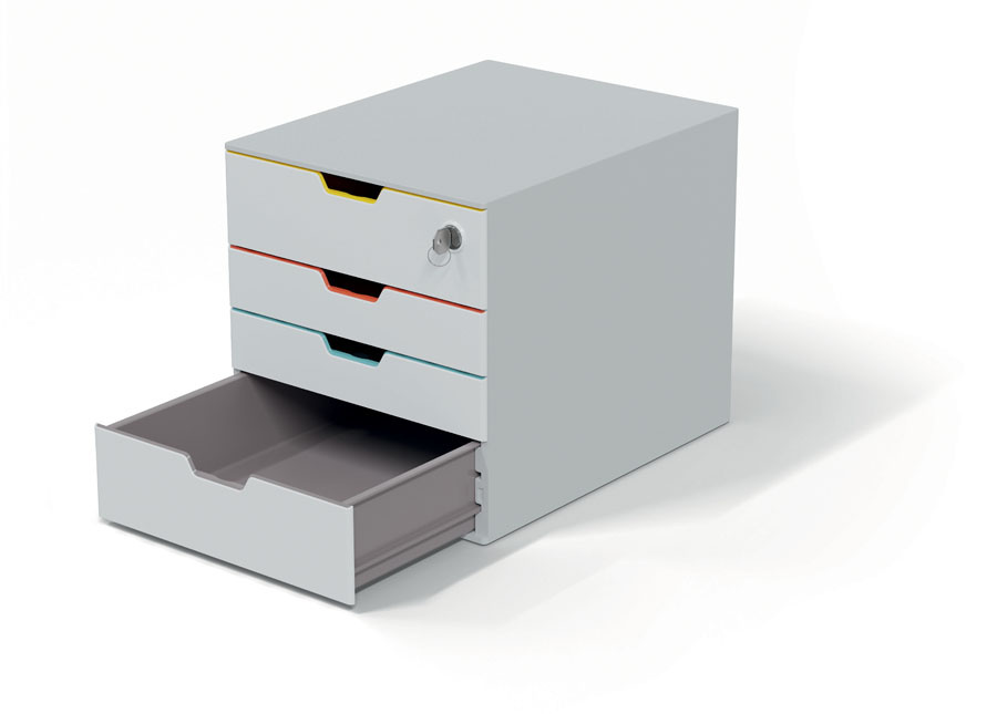 Zásuvkový box VARICOLOR® SAFE - 4 zásuvky + zámek / bílá