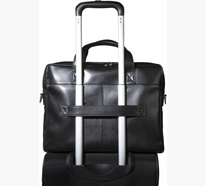 Taška na notebook Exactive kožená - černá / 15,6"