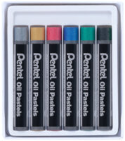 Olejové pastely Pentel - 6 barev / metalické
