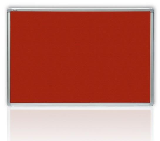 Tabule filcová v hliníkovém rámu - 90 x 120 cm / červená