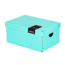 Krabice úložná lamino PASTELINI - modrá/ 35,5 x 24 x 16 cm