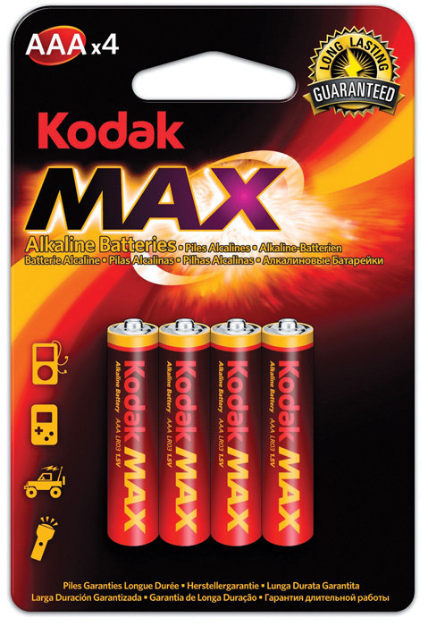 Baterie Kodak alkalické - baterie mikrotužková AAA 1,5 V / 4 ks