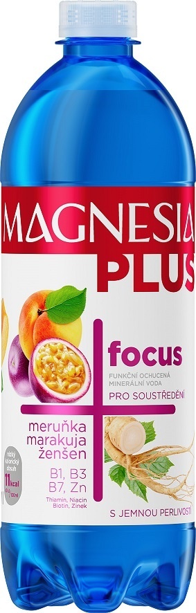 MAGNESIA Plus Focus meruňka, marakuja a ženšen / 700ml
