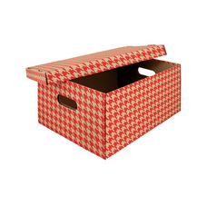 Krabice Emba úložná s víkem - červená / A3 / 44 x 32 x 20 cm