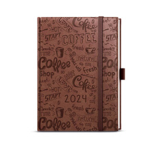 Diáre VIVELLA B6 s gumičkou - týdenní / hnědý Coffee